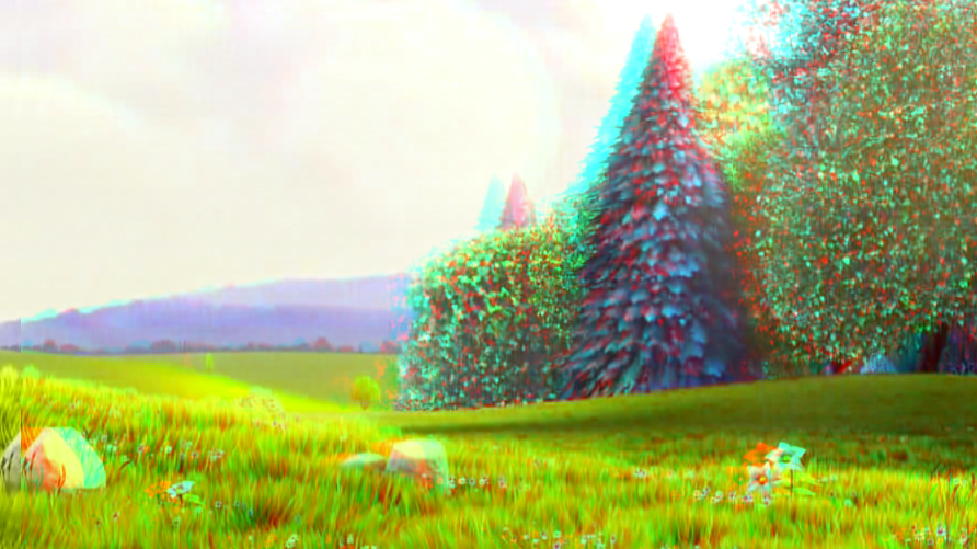 A frame of video after
            stereoscopic 3D filtering.