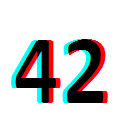 An image of the number
            41 after stereoscopic 3D processing.